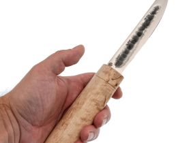 Нож Северный, сталь Х12МФ, кованый традиционный нож, рукоять карельская береза