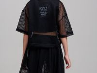 Комплект трикотажный для девочек: фуфайка (футболка), топ, шорты