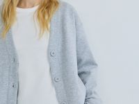 Кардиган с вышивкой, Серый