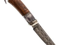 Авторский нож Коршун, сталь мозаичный дамаск, подарочная шкатулка