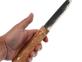 Нож Северный средний, сталь Х12 МФ, рукоять карельская береза, с откованным долом