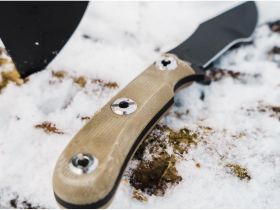 Нож с фиксированным клинком Boker Micro Tracker 2.0, сталь 1095, рукоять микарта, песочный