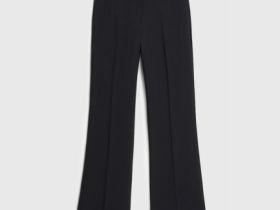 Расклёшенные брюки с ремнём, Черный