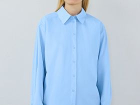 Рубашка из хлопка, Голубой