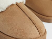 Домашние тапочки с искусственным мехом, Бежевый