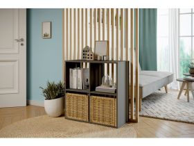 Стеллаж Кейн 4-75x75 Графитовый