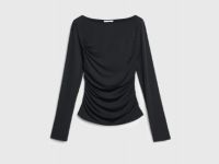Лонгслив с драпировкой, Черный