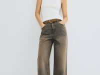 Вязаная майка с воротником-стойкой, Белый