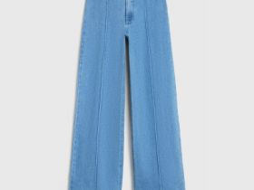 Широкие джинсы со стрелками, Голубой
