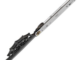 Нож складной Higonokami Nagao Spider, 95мм, сталь San-Mai с сердечником из стали AoGami Blue Paper 3 слоя, рукоять нержавеющая сталь серебристая