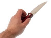 Нож складной Амур, сталь AUS10, рукоять G-10 черно-красная