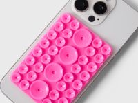 Розовый держатель с присосками для смартфона Глория Джинс