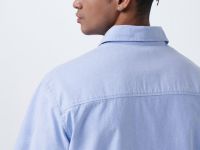 Рубашка из ткани оксфорд с коротким рукавом, Голубой
