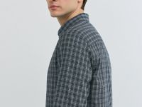 Рубашка в клетку, Серый