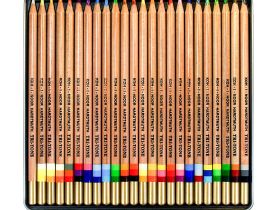 Набор карандашей многоцветных Koh-I-Noor "TRI-TONE 3444" 24 шт, металл.коробка