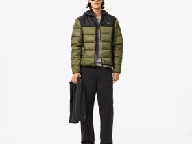 Мужская водоотталкивающая стеганая куртка-пуховик Lacoste