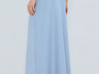 Юбка макси из поливискозы, Голубой