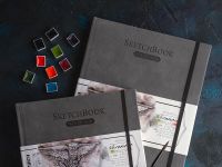 Скетчбук для акварели Малевичъ "Veroneze" 20х20 см 20 л 300 г, 70% хлопок, серый, среднее зерно