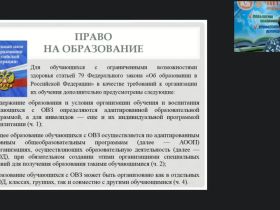 Международный вебинар «Обеспечение необходимых санитарно-эпидемиологических и медико-психологических условий в образовательной организации по сопровождению обучающихся с ОВЗ»