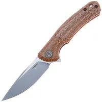 Складной нож Petrified Fish Warrior, сталь K110, рукоять Brown Micarta