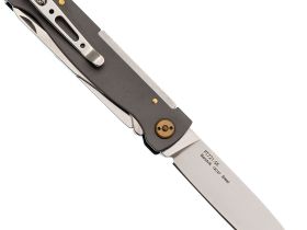 Складной нож Sanrenmu Partner с ножницами, сталь 12C27, рукоять нержавеющая сталь, серый