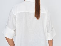 Блузка А-силуэта изо льна и вискозы