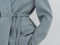 Жакет на запах с поясом, Серый