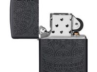 Зажигалка ZIPPO Tone on Tone Design с покрытием Black Matte, латунь/сталь, чёрная, 36x12x56 мм