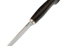 Нож Клык, сталь M398, рукоять карельская береза, темная