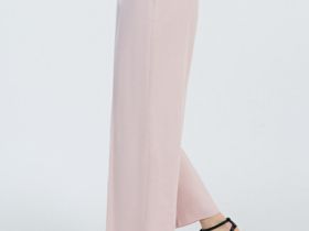 Широкие брюки со льном, Розовый