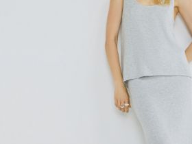 Вязаная майка с кашемиром, Серый