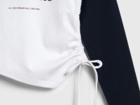 Асимметричные лонгслив с завязками для девочек, Синий