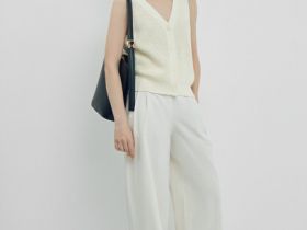 Вязаный жилет, Бежевый