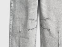 Джинсы объёмного кроя для девочек, Серый