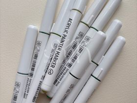 Набор маркеров акриловые Languo 9 оттенков, зеленые