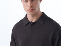 Вязаный джемпер-поло, Коричневый