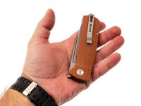 Складной нож Petrified BELUGA PFP01KMP, сталь K110, рукоять Brown Micarta