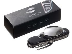 Нож перочинный Stinger, 109 мм, 8 функций, черный