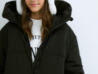 Пуховик для девочек, Черный