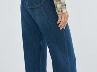 Прямые утеплённые джинсы, Синий