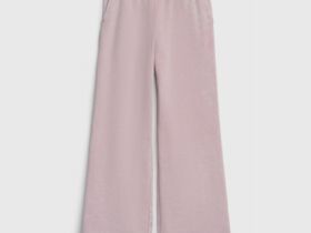 Базовые широкие брюки с эффектом стирки, Розовый