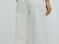 Широкие джинсы с высокой посадкой, Бежевый