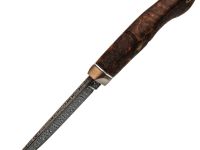 Авторский нож Лёд, сталь мозаичный дамаск, подарочная шкатулка