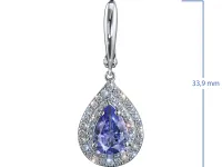 Серьги из белого золота с танзанитами э4760сг09251301