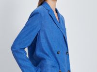 Двубортный жакет изо льна