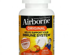 AirBorne, Оригинальная добавка для поддержки иммунитета, цитрус, 96 жевательных таблеток