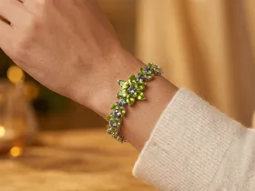 Браслет из серебра с, хризолитами и празиолитами э0681бр05260351