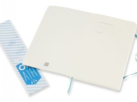Записная книжка нелинованная Moleskine "Classic Sof" Large, 130х210 мм 192 стр, обложка голубая