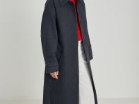 Пальто свободного силуэта с поясом