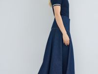 Джинсовая юбка миди, Синий